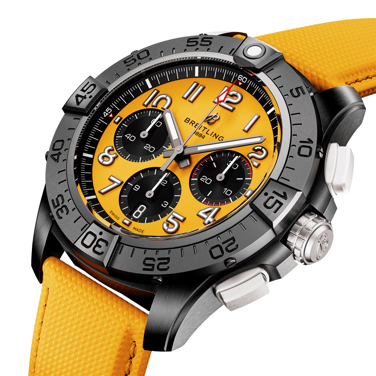 Breitling Avenger Night Mission 44mm Black Ceramic & Yellow Dial Watch - Berry's Jewellers