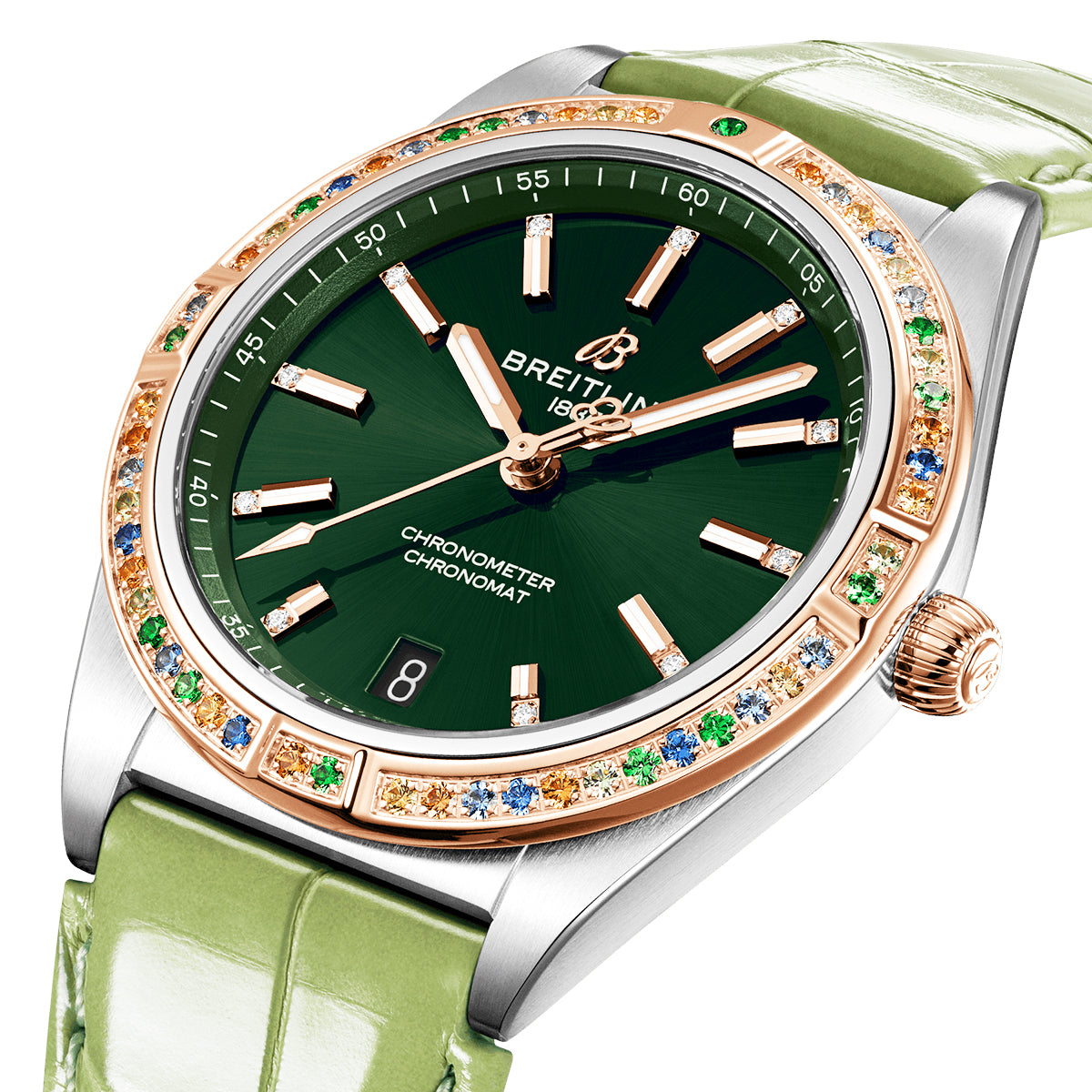 Chronomat South Sea 36mm Steel & 18ct Red Gold Green Dial Watch