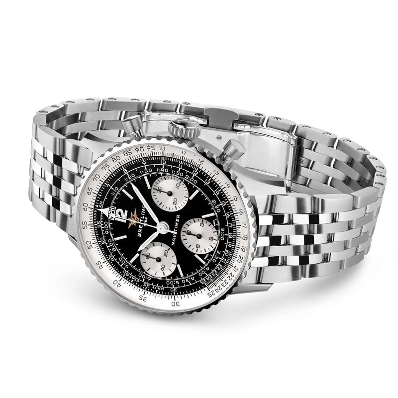 Breitling Navitimer Chronograph 41mm Black Panda Dial Mens Bracelet Watch - Berry's Jewellers