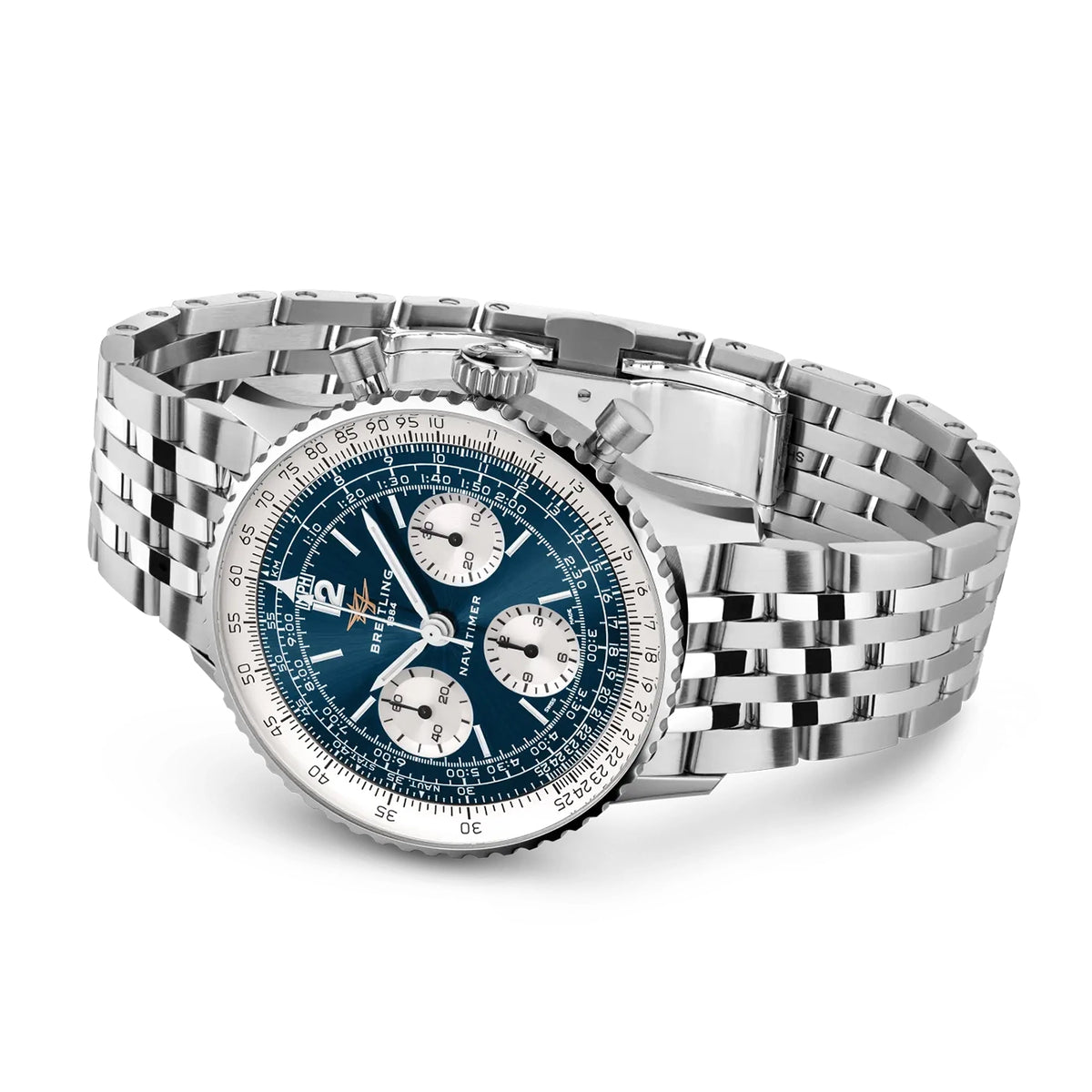 Breitling Navitimer Chronograph 41mm Sunray Blue Dial Mens Bracelet Watch - Berry's Jewellers
