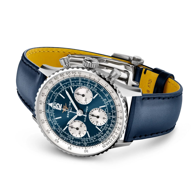 Breitling Navitimer Chronograph 41mm Sunray Blue Dial Mens Strap Watch - Berry's Jewellers