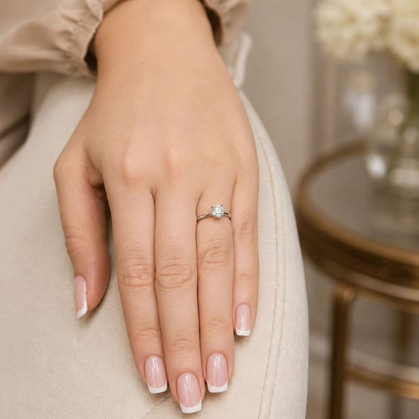 GIA Certificated Platinum and Round Brilliant Cut Diamond Solitaire Ring