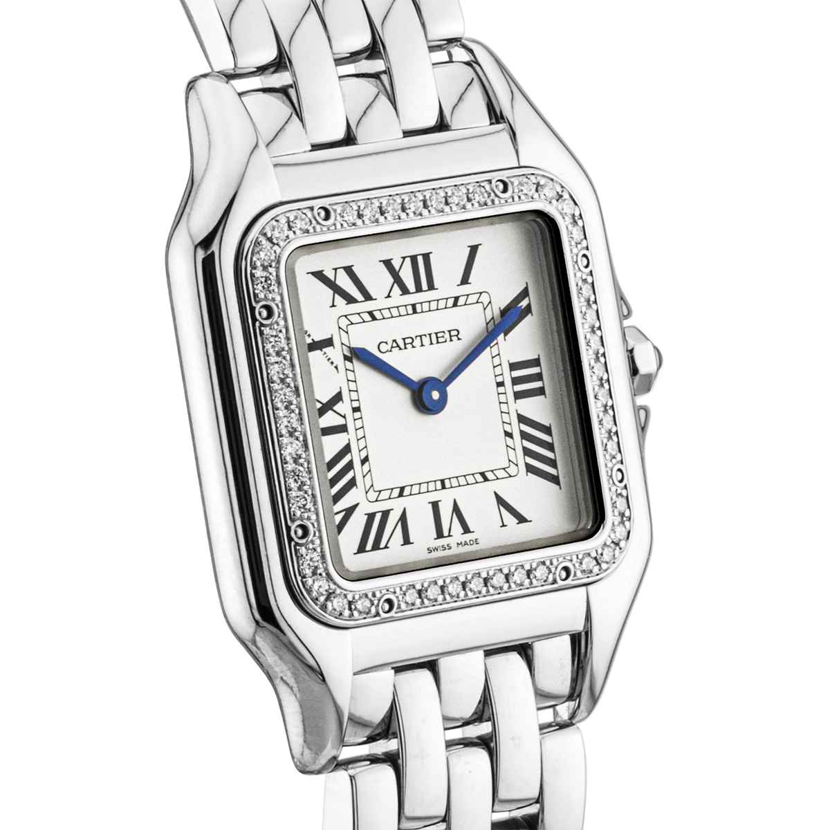 Cartier Panthere Medium Steel Diamond Set Ladies Bracelet Watch (2019)