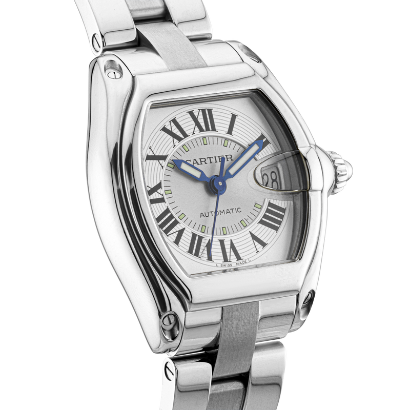 Cartier Roadster Silver Dial Steel Automatic Bracelet Watch
