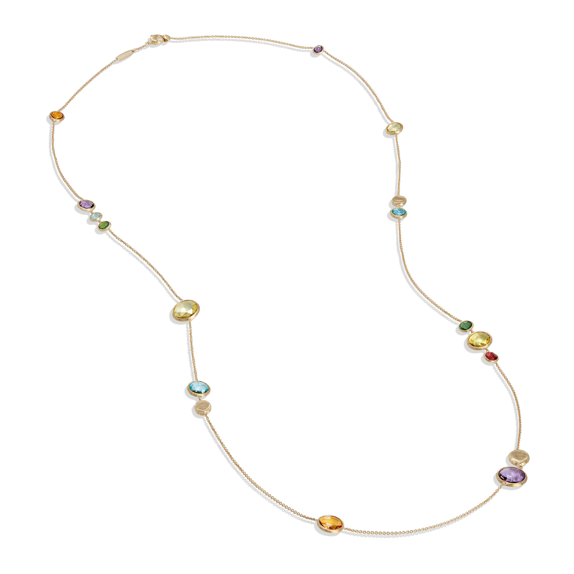 Jaipur 18ct Yellow Gold Multicoloured Stone Long Necklace