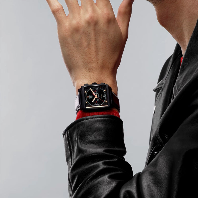 Monaco 'Dark Lord' Edition 39mm DLC Titanium Automatic Chronograph Watch