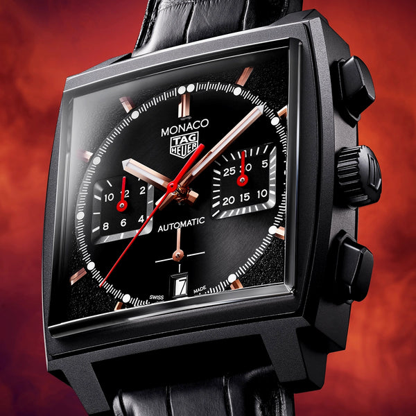 Monaco 'Dark Lord' Edition 39mm DLC Titanium Automatic Chronograph Watch