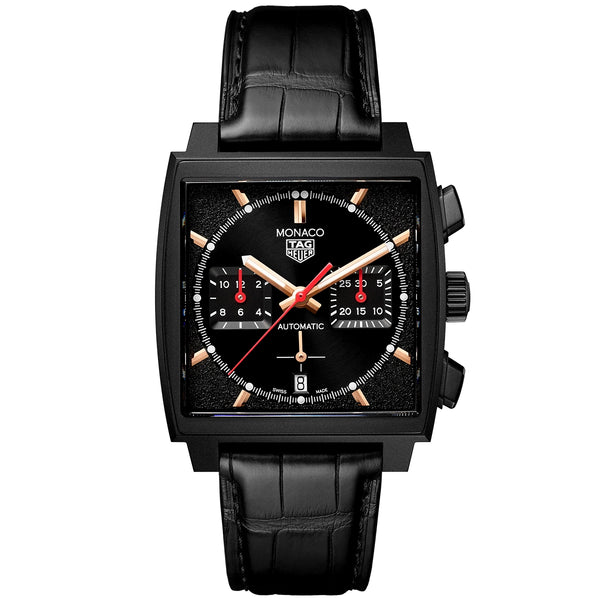 Monaco 'Dark Lord' Edition 39mm DLC Titanium Automatic Chronograph Watch