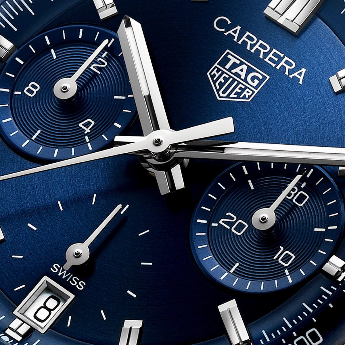 TAG Heuer Carrera 39mm Blue Dial Automatic Chronograph Bracelet Watch - Berry's Jewellers