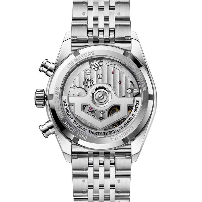 TAG Heuer Carrera 39mm Blue Dial Automatic Chronograph Bracelet Watch - Berry's Jewellers