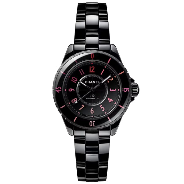 J12 Blush Pink 33mm Black Ceramic Limited Edition Ladies Watch