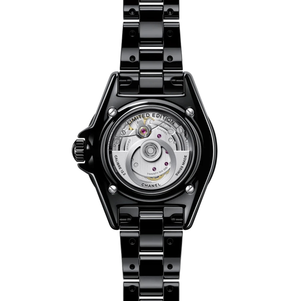 CHANEL J12 Blush Pink 33mm Black Ceramic Limited Edition Ladies Watch - Berry's Jewellers