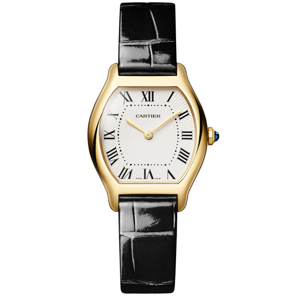 Cartier Tortue Small Yellow Gold Leather Strap Watch - Berry's Jewellers
