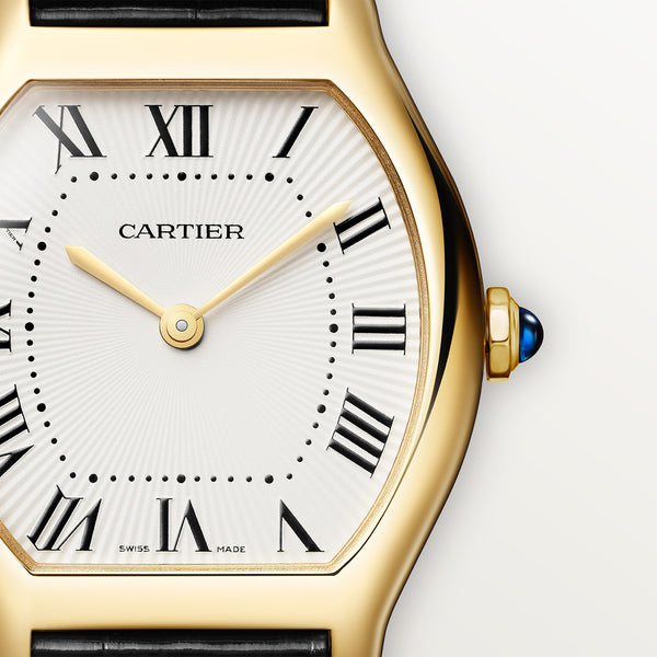 Cartier Tortue Small Yellow Gold Leather Strap Watch - Berry's Jewellers