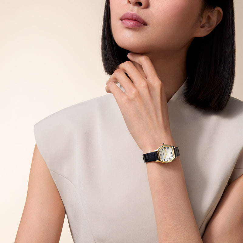 Cartier Tortue Small Yellow Gold Leather Strap Watch - Berry's Jewellers