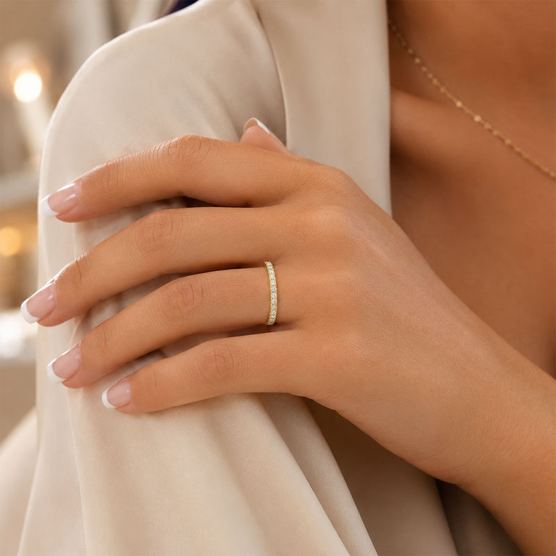 18ct Yellow Gold Round Brilliant Cut Diamond Eternity Ring