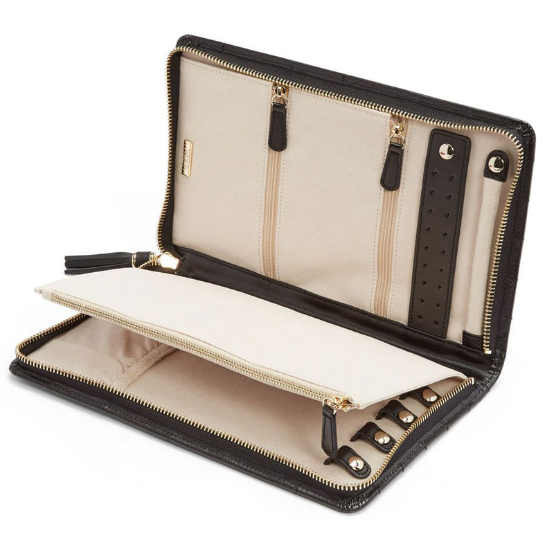 WOLF 1834 WOLF 1834 Caroline Black Zipped Jewellery Case - Berry's Jewellers