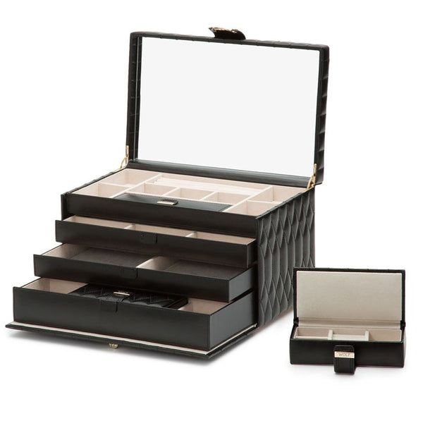 WOLF 1834 Caroline Black Large Jewellery Case - Berry's Jewellers