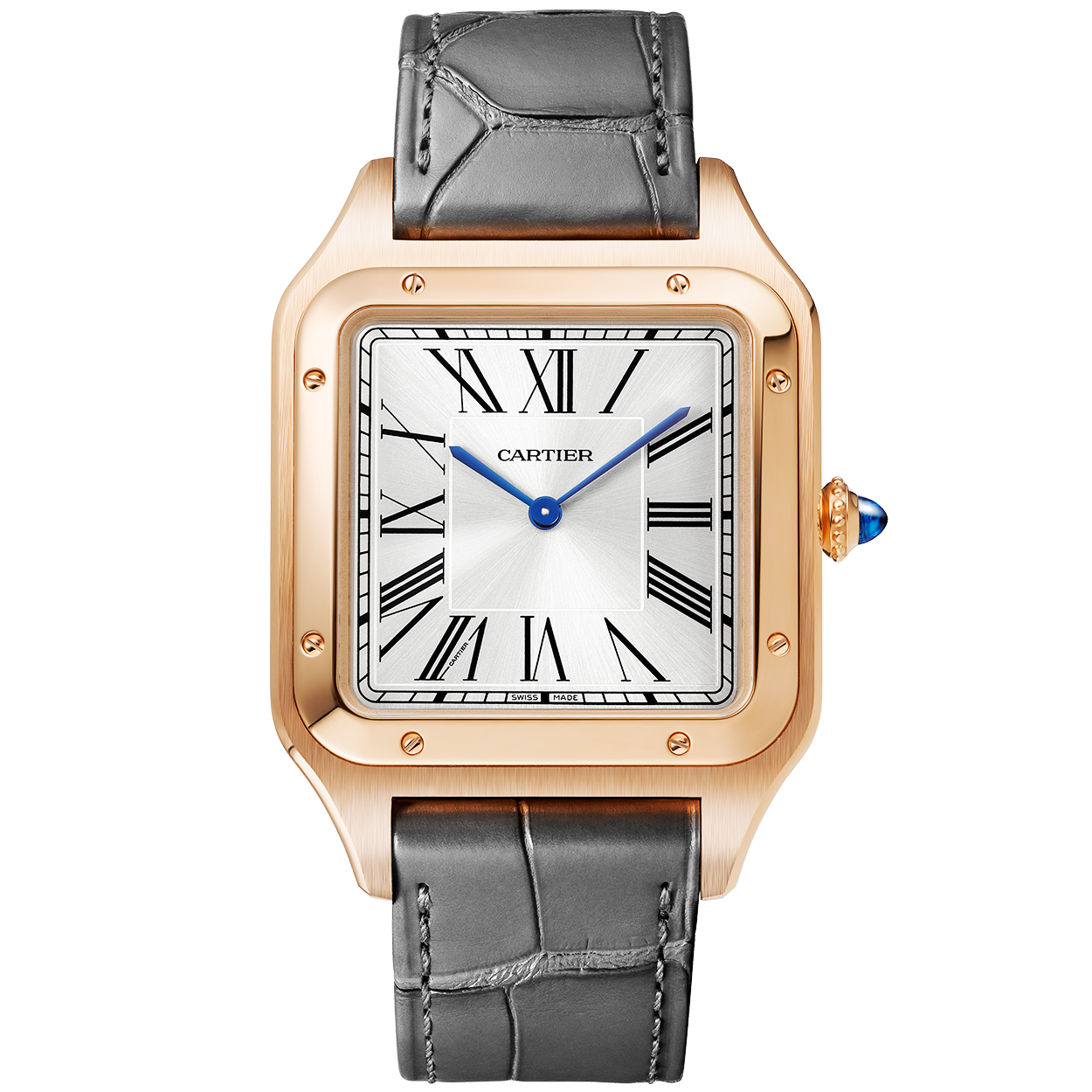 Santos-Dumont Extra Large 18ct Rose Gold Strap Watch