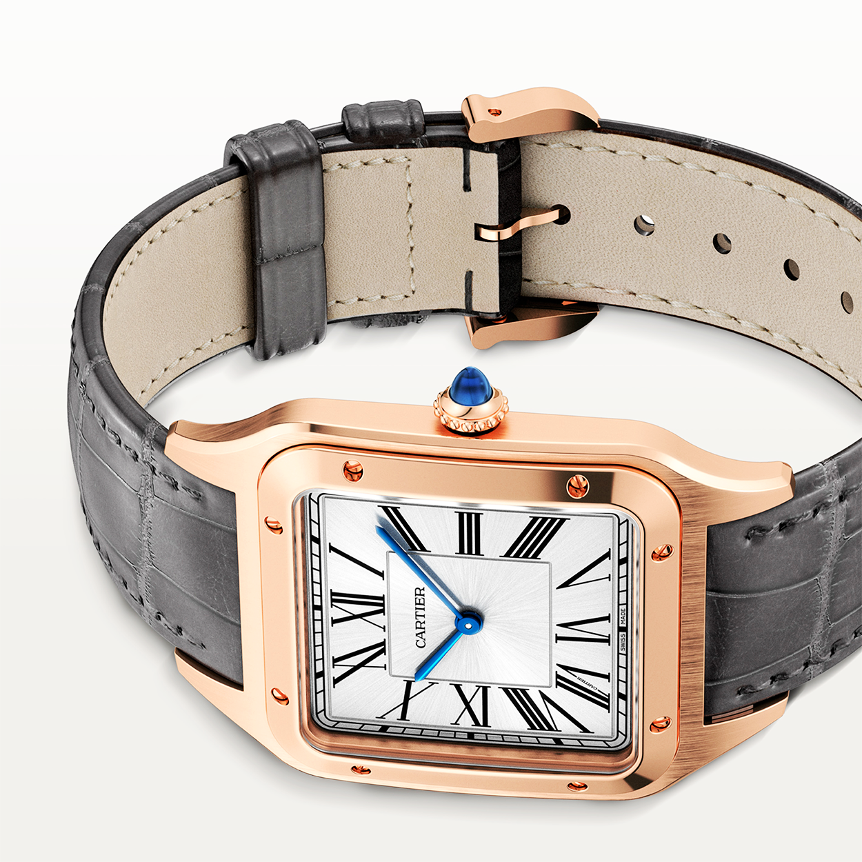 Santos-Dumont Extra Large 18ct Rose Gold Strap Watch