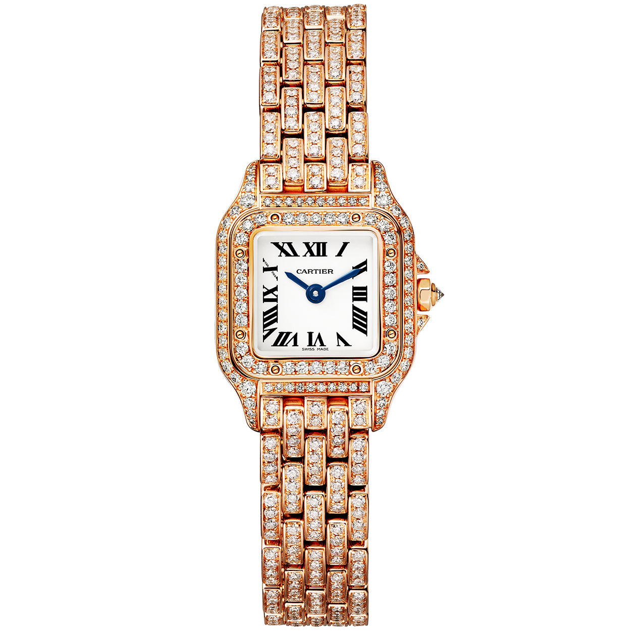 Panthère de Cartier Small 18ct Rose Gold Full Diamond Set Watch