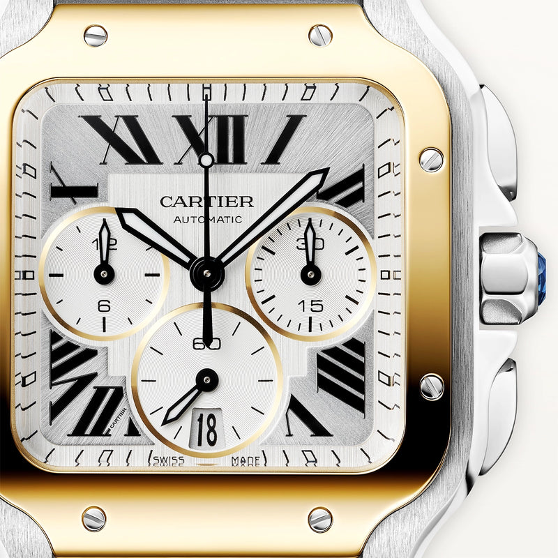 Santos de Cartier Chronograph Large Two-Tone Bracelet/Strap Watch