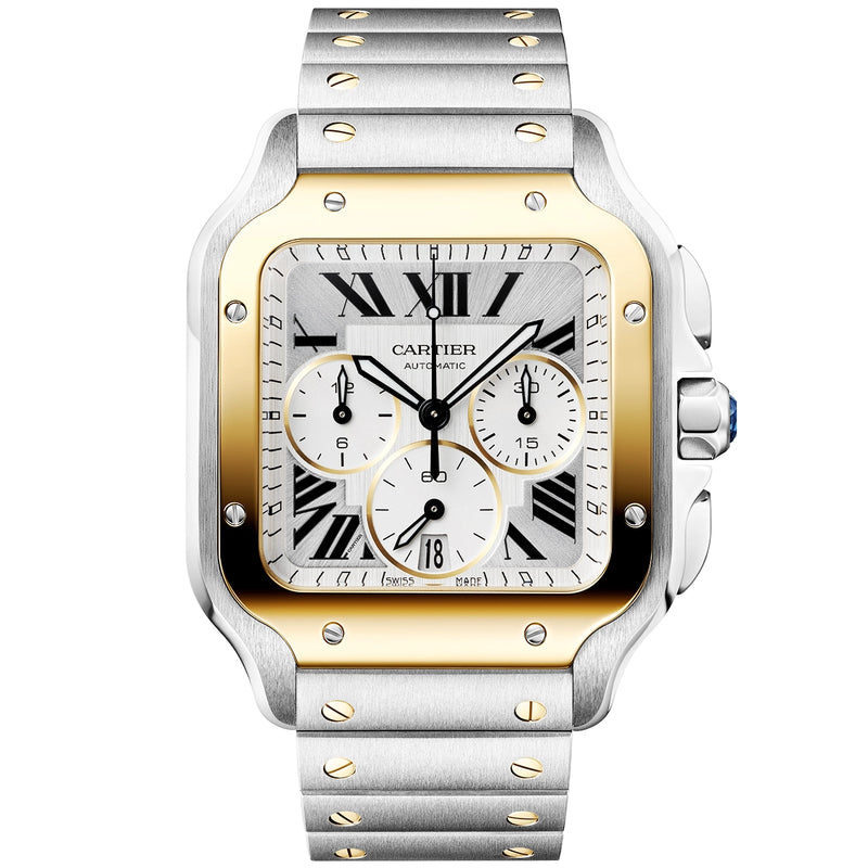 Santos de Cartier Chronograph Large Two-Tone Bracelet/Strap Watch