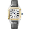 Santos-Dumont Large & 18ct Yellow Gold Steel Leather Strap Watch