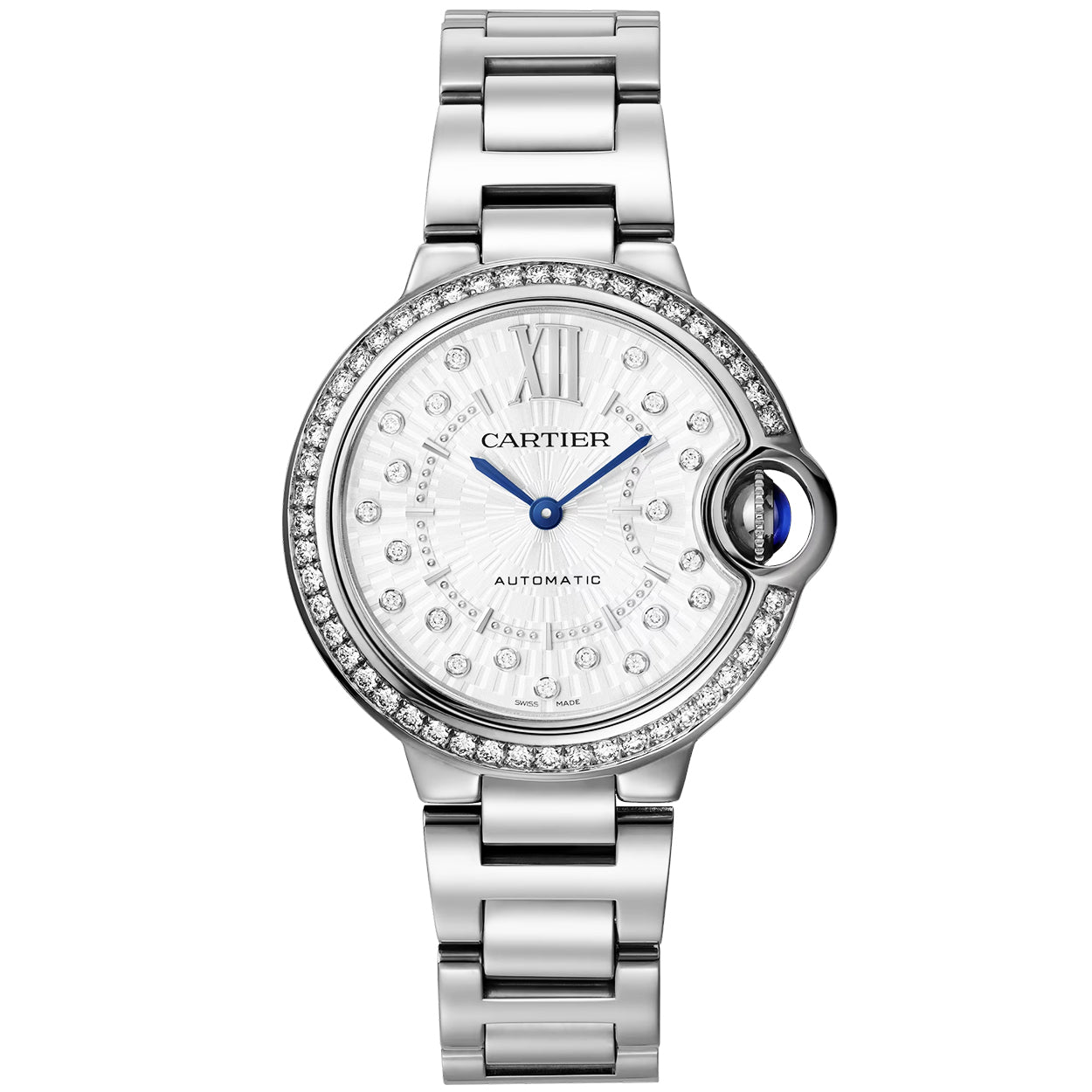 Cartier Ballon Bleu Cartier 33mm Diamond Dial & Bezel Watch W4BB0035