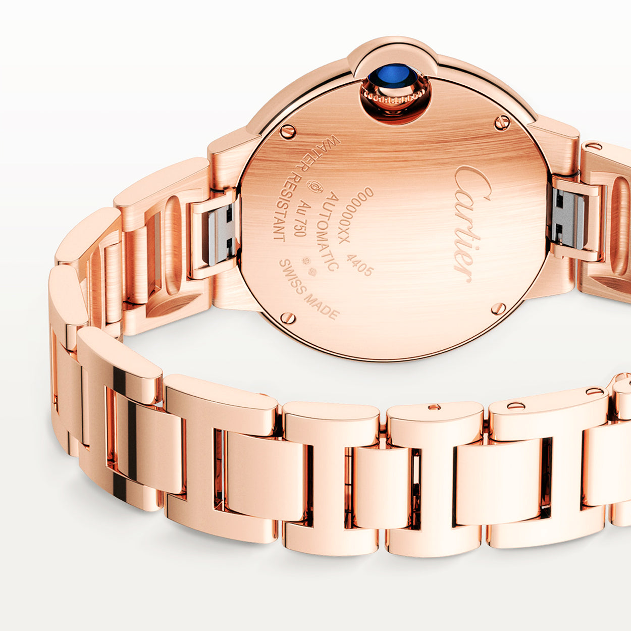 Ballon Bleu de Cartier 18ct Rose Gold Diamond Dial Bracelet Watch