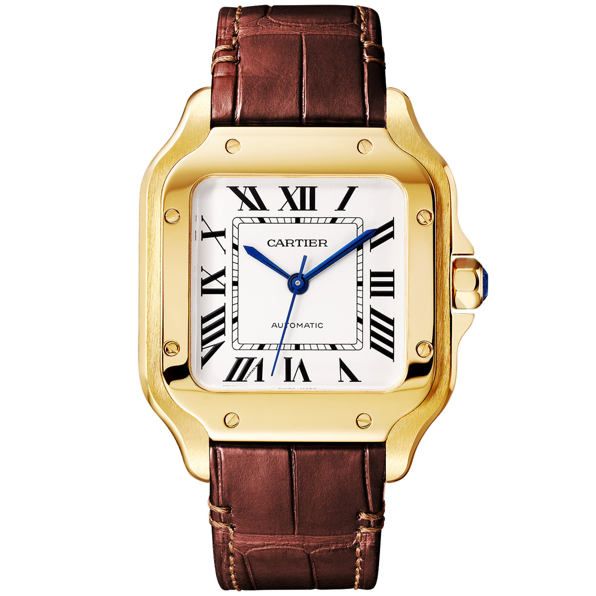 Cartier Santos de Cartier Medium Automatic 18ct Yellow Gold Bracelet Watch - Berry's Jewellers