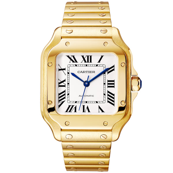 Cartier Santos de Cartier Medium Automatic 18ct Yellow Gold Bracelet Watch - Berry's Jewellers