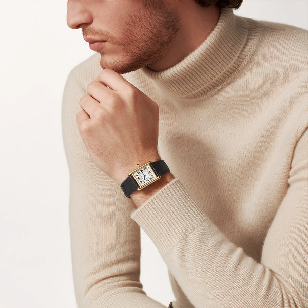 Cartier Tank Louis Cartier Medium 18ct Yellow Gold Silvered Dial Watch - Berry's Jewellers