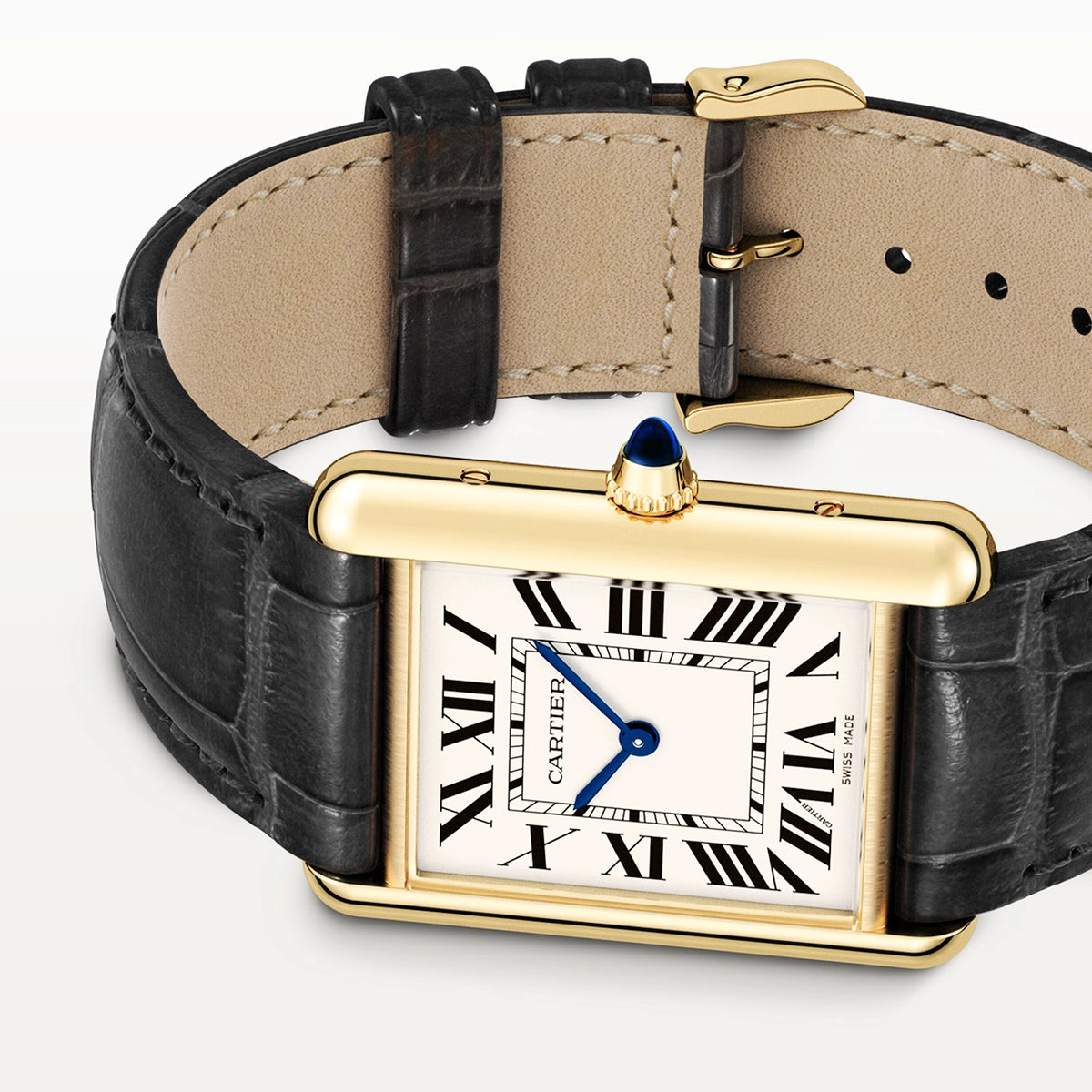 Cartier Tank Louis Cartier Medium 18ct Yellow Gold Silvered Dial Watch - Berry's Jewellers
