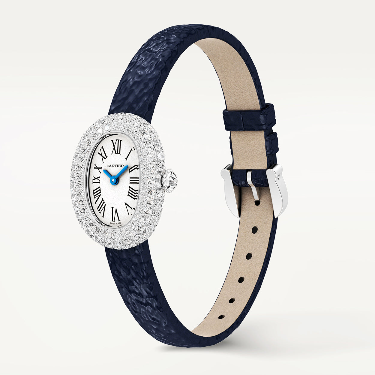 Baignoire Mini 18ct White Gold Diamond Set Strap Watch