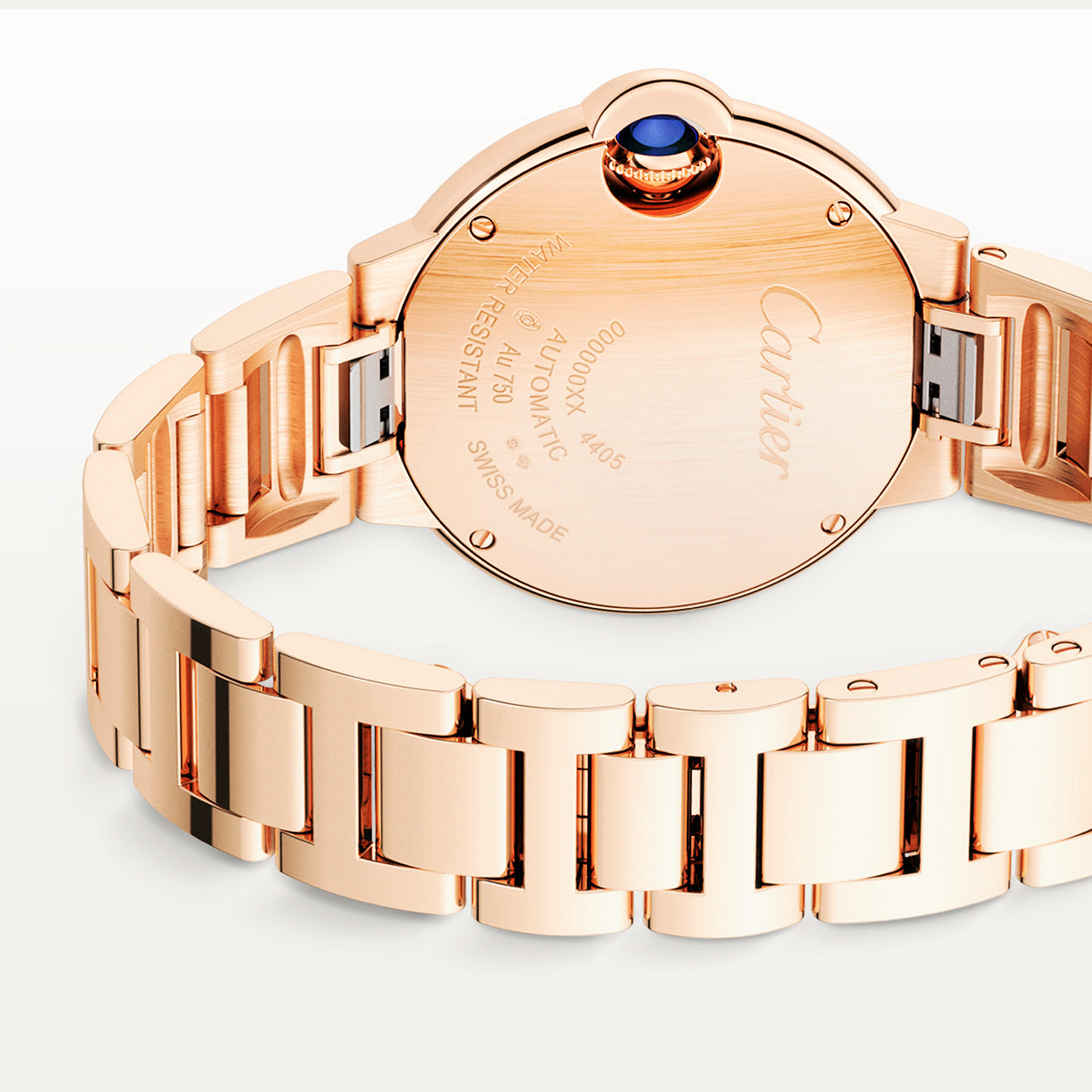 Ballon Bleu de Cartier 33mm 18ct Rose Gold Dial Diamond Set Bracelet Watch