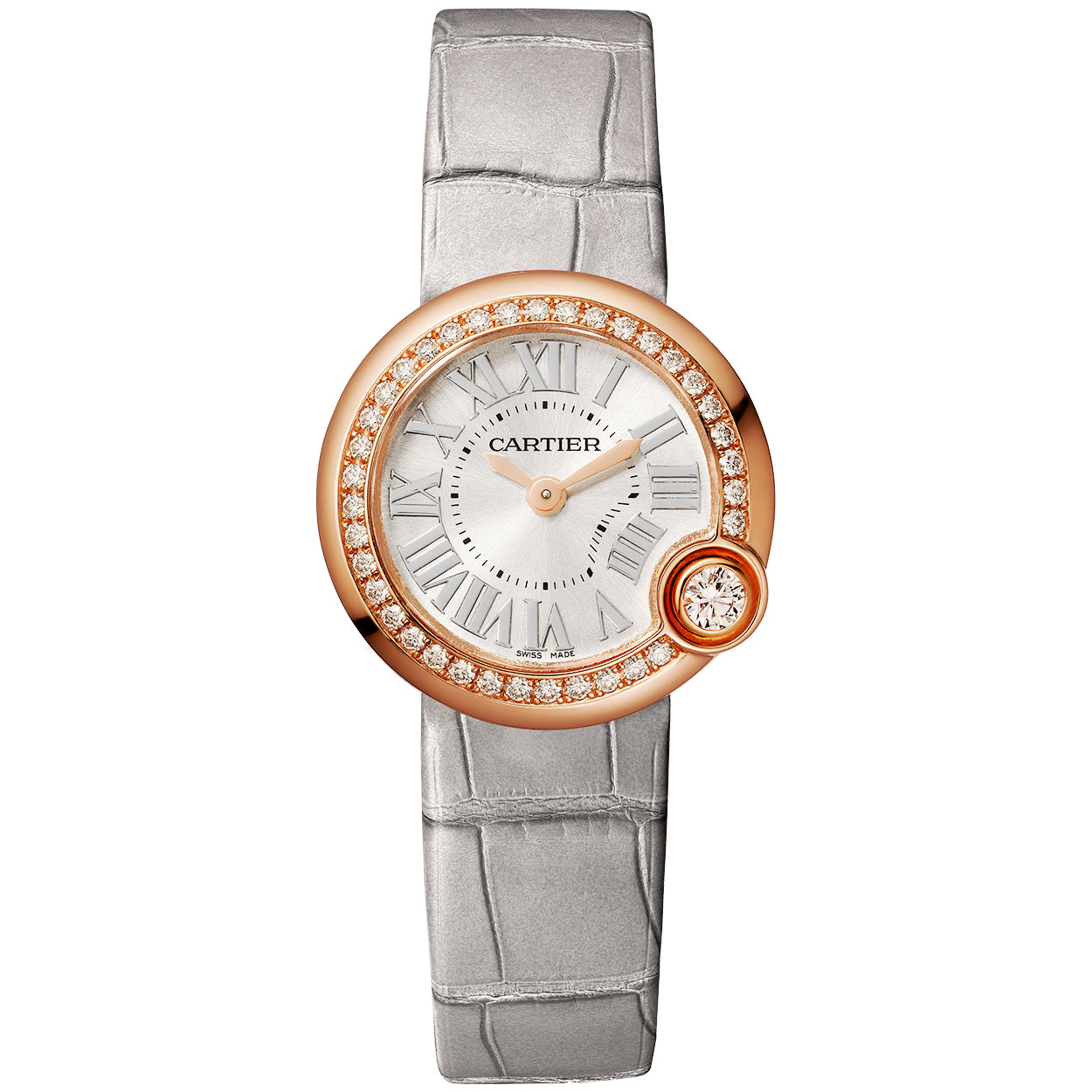 Ballon Blanc de Cartier 26mm 18ct Rose Gold Diamond Set Bezel Watch