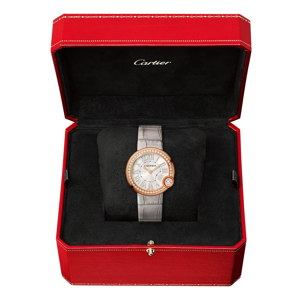 Ballon Blanc de Cartier 30mm 18ct Rose Gold Diamond Set Bezel Watch