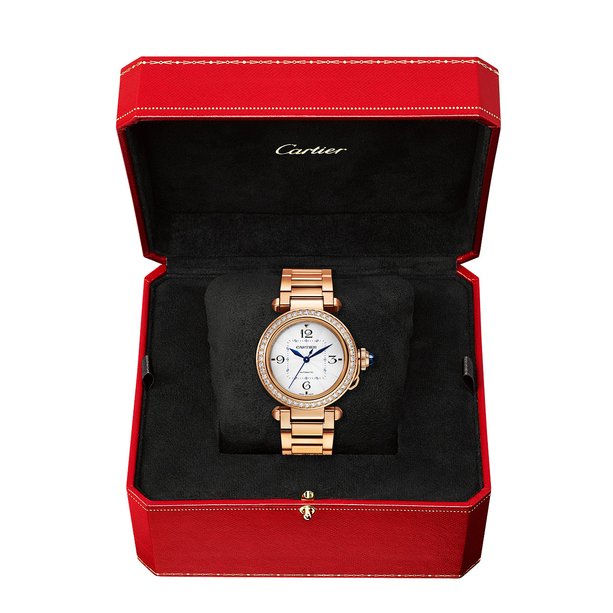 Pasha de Cartier 35mm 18ct Rose Gold Diamond Set Bracelet Watch