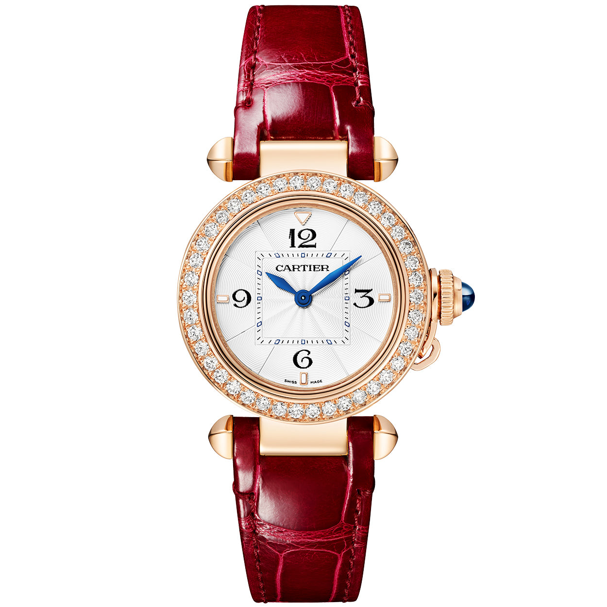 Pasha de Cartier 30mm 18ct Rose Gold Diamond Set Strap Watch