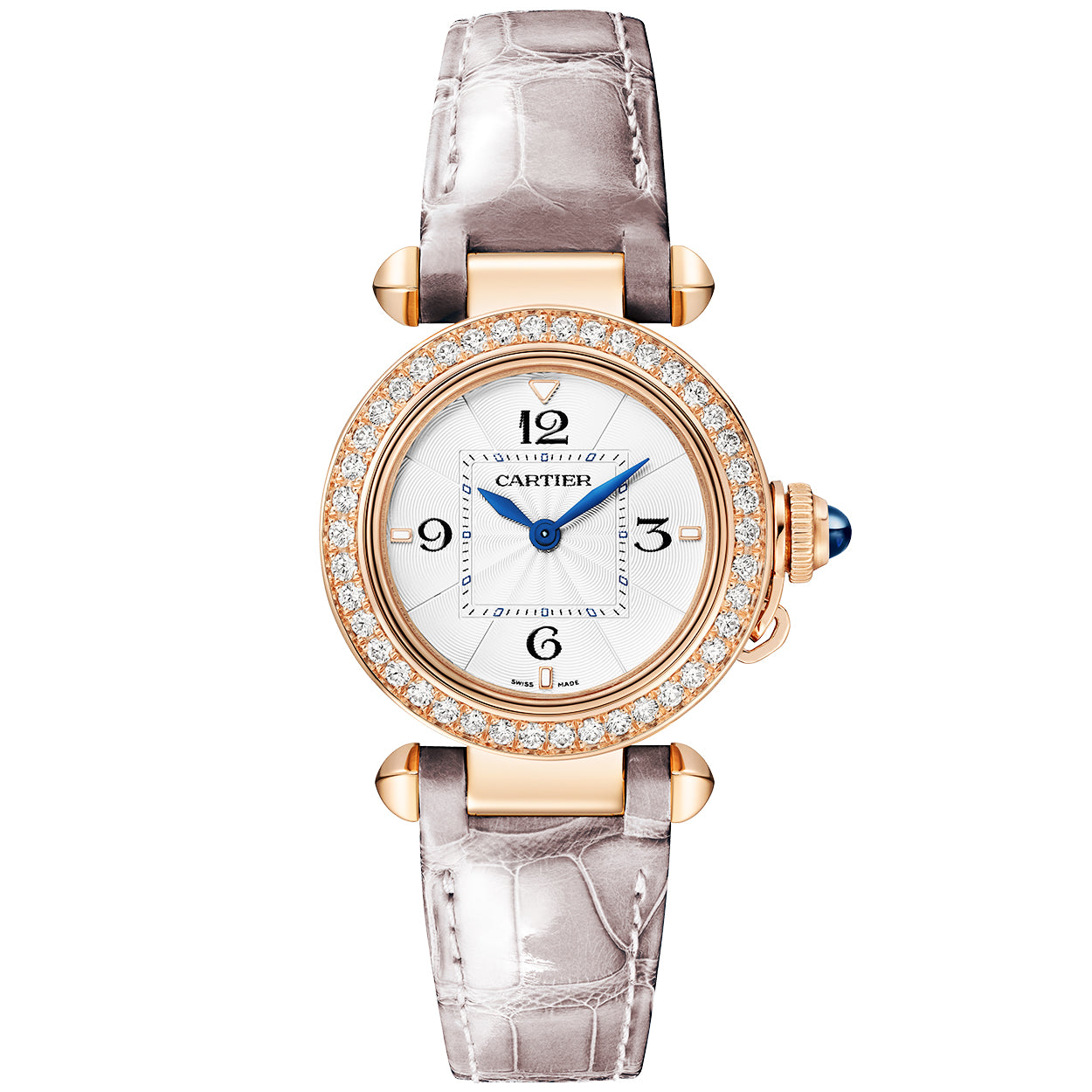 Pasha de Cartier 30mm 18ct Rose Gold Diamond Set Strap Watch