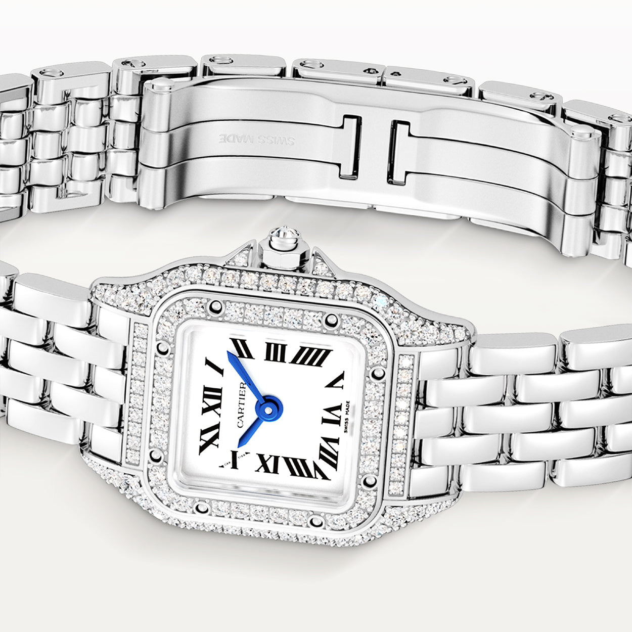 Panthère de Cartier Mini 18ct White Gold Diamond Set Watch