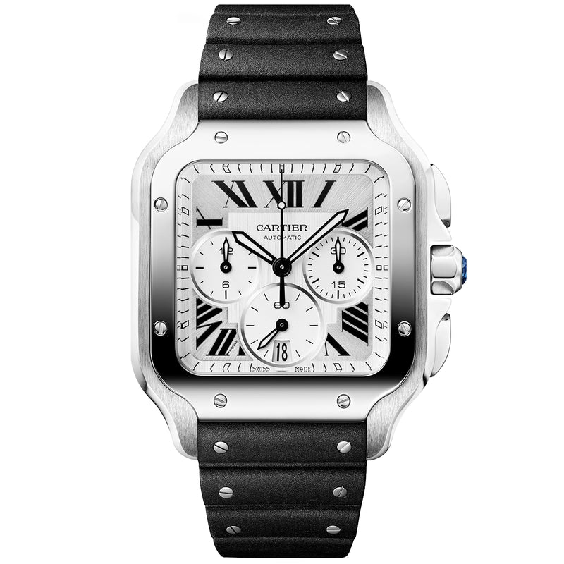 Santos de Cartier Chronograph Large Steel Bracelet/Strap Watch