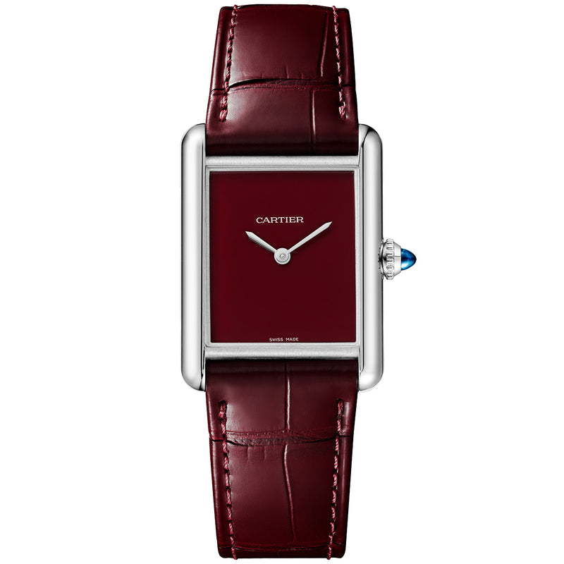 Tank Must Red Dial & Leather Strap Watch