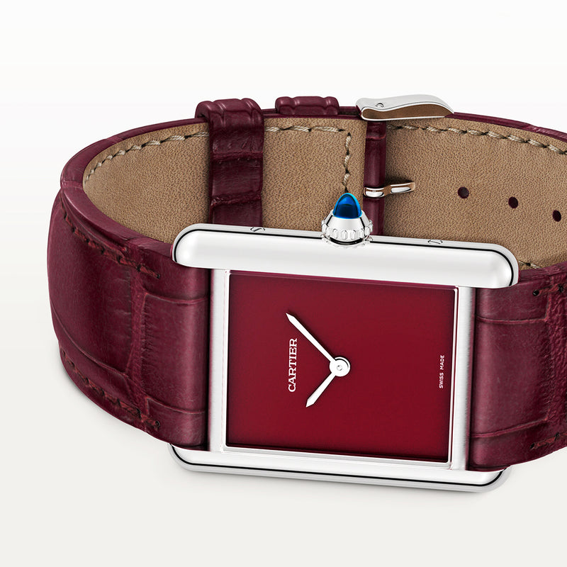 Tank Must Red Dial & Leather Strap Watch