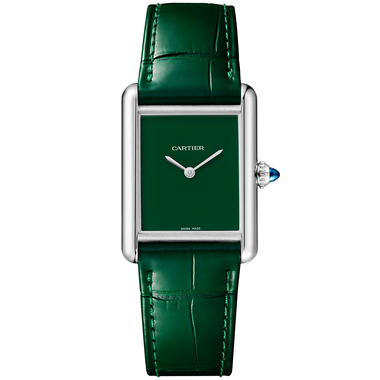 Tank Must Green Dial & Leather Strap Watch
