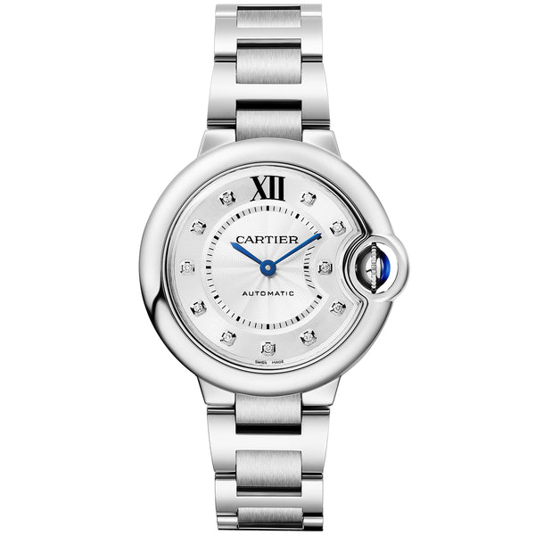Cartier Ballon Bleu de Cartier 33mm Silver Diamond Dial Ladies Watch - Berry's Jewellers