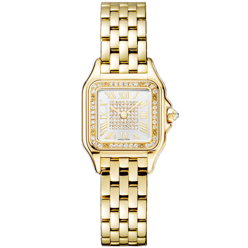 Panthère de Cartier Small Diamond Dial 18ct Yellow Gold Watch
