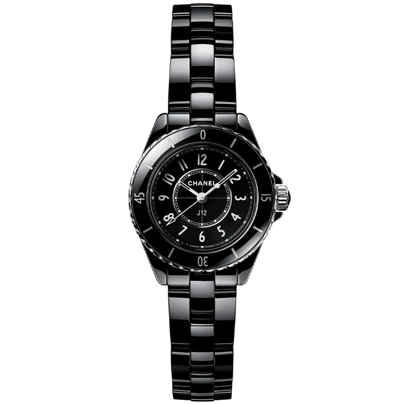 CHANEL J12 28mm Black Ceramic Ladies Bracelet Watch - Berry's Jewellers