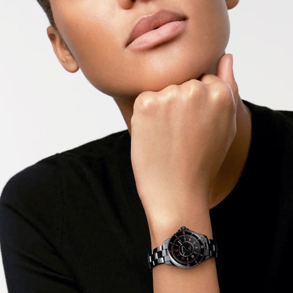 J12 Blush Pink 33mm Black Ceramic Limited Edition Ladies Watch